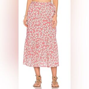 Eberjey Flor Roza Wrap Skirt in Hibiscus Floral Print Size Medium / Large